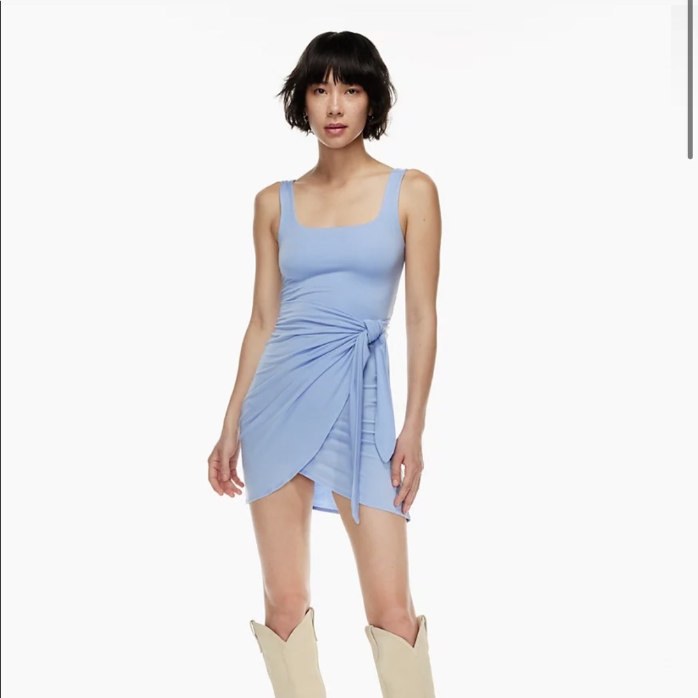 BNWT Aritzia Saturn Mini Wrap Dress in Grey sz M